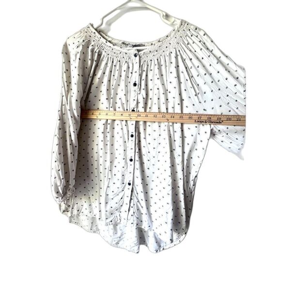 The nines by hatch women boho blouse ivory shabby chic large maternity size L. - Picture 7 of 12